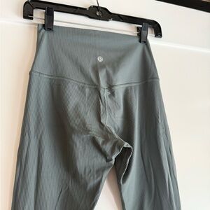 Lululemon High Rise Ribbed Pant 25” Army Green